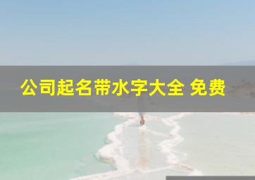 公司起名带水字大全 免费